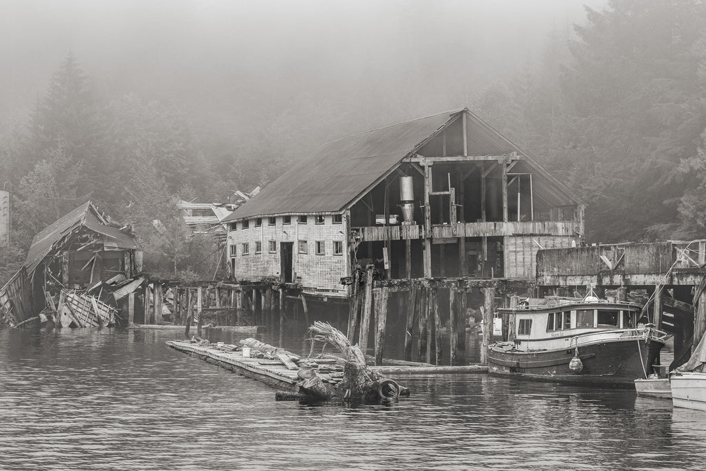Coastal boathouse in British Columbia photo