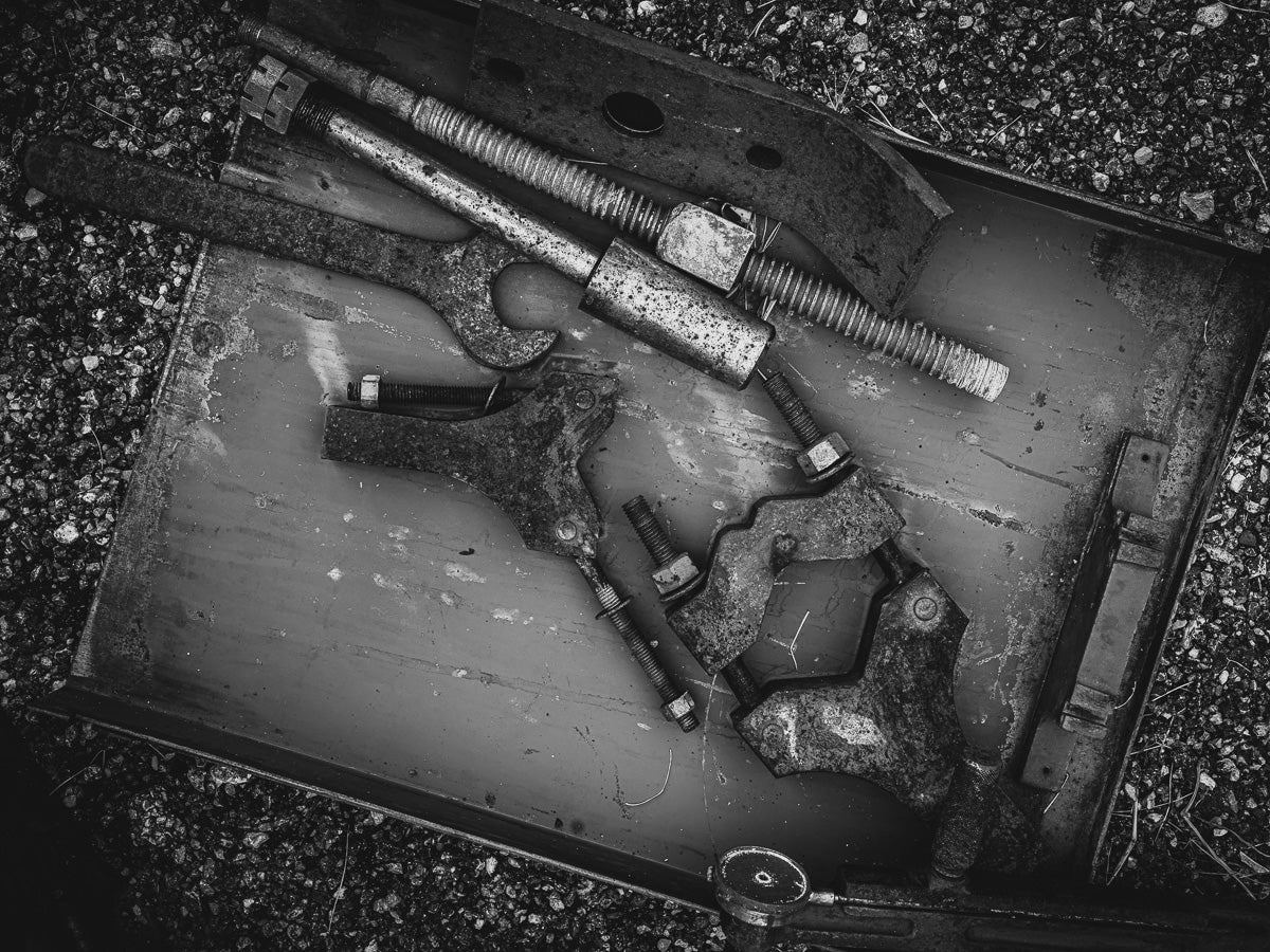 Tools of grit and repetition—these worn implements carry the memory of hands, labor, and the passage of time.