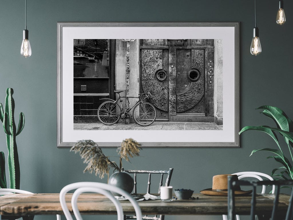 Urban building facade wall art.
