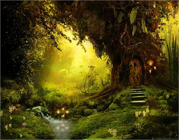 Cottingley, by louvre89, a rising star on deviantArt. This photomanipulation is made up of many images...but you'd never know it!