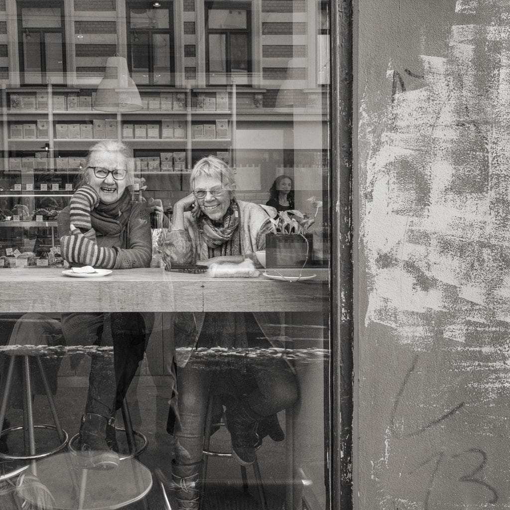 Couple of ladies in an Oslo Norway cafe