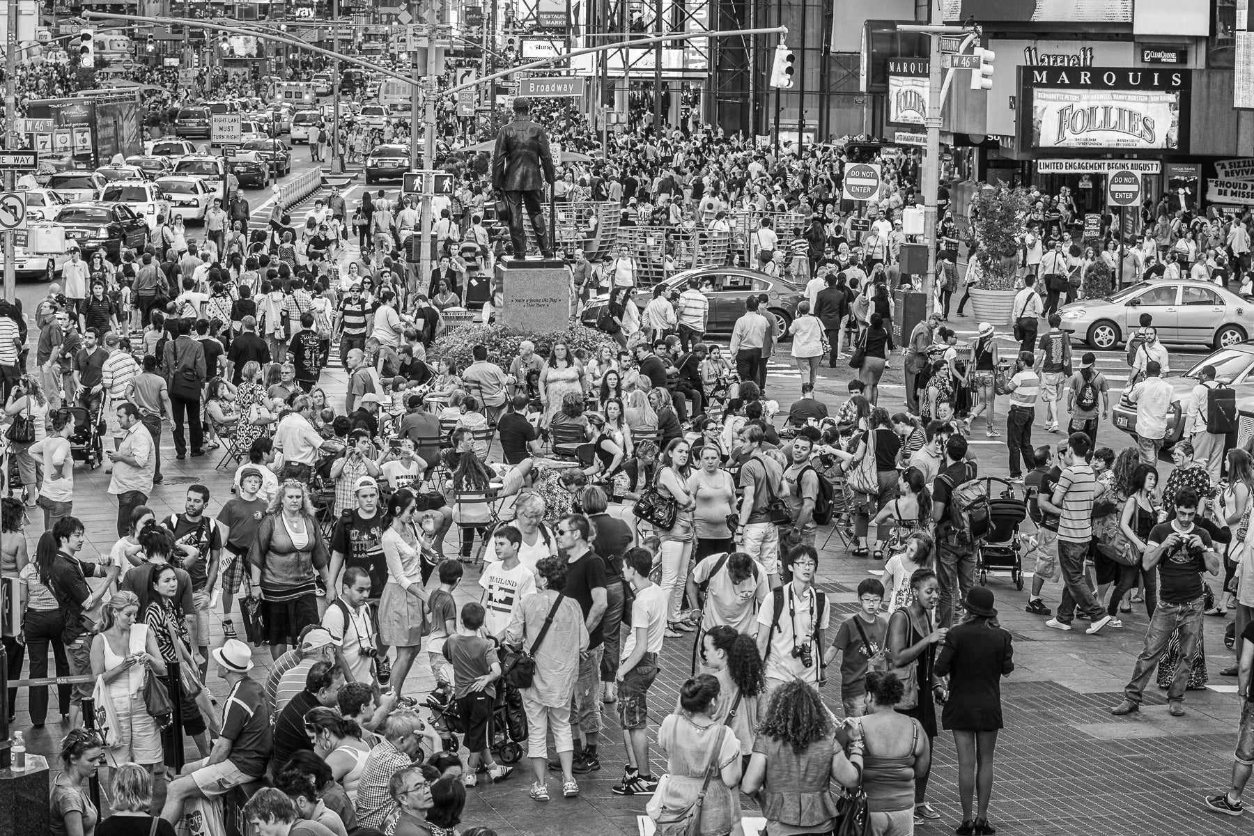 Crowds of people New York Time Square