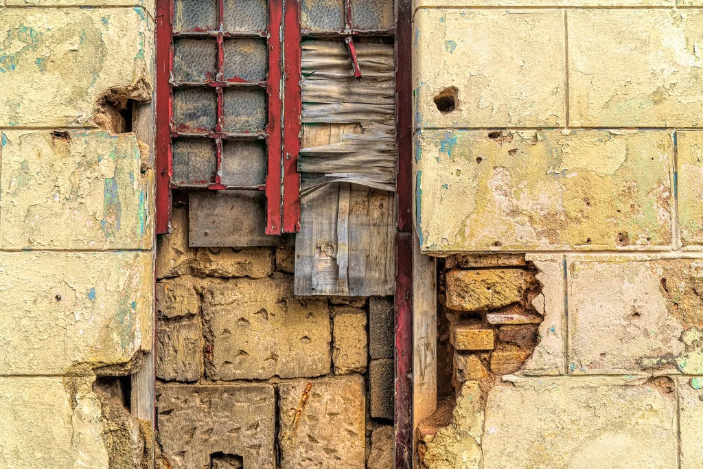Destroyed wall and window Cuba | Wall Art