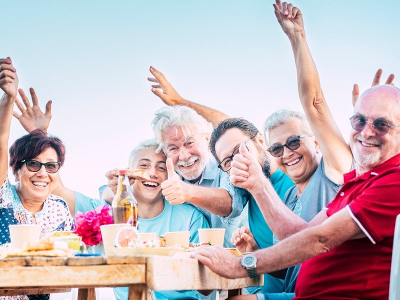 Elderly that are all healthy and happy