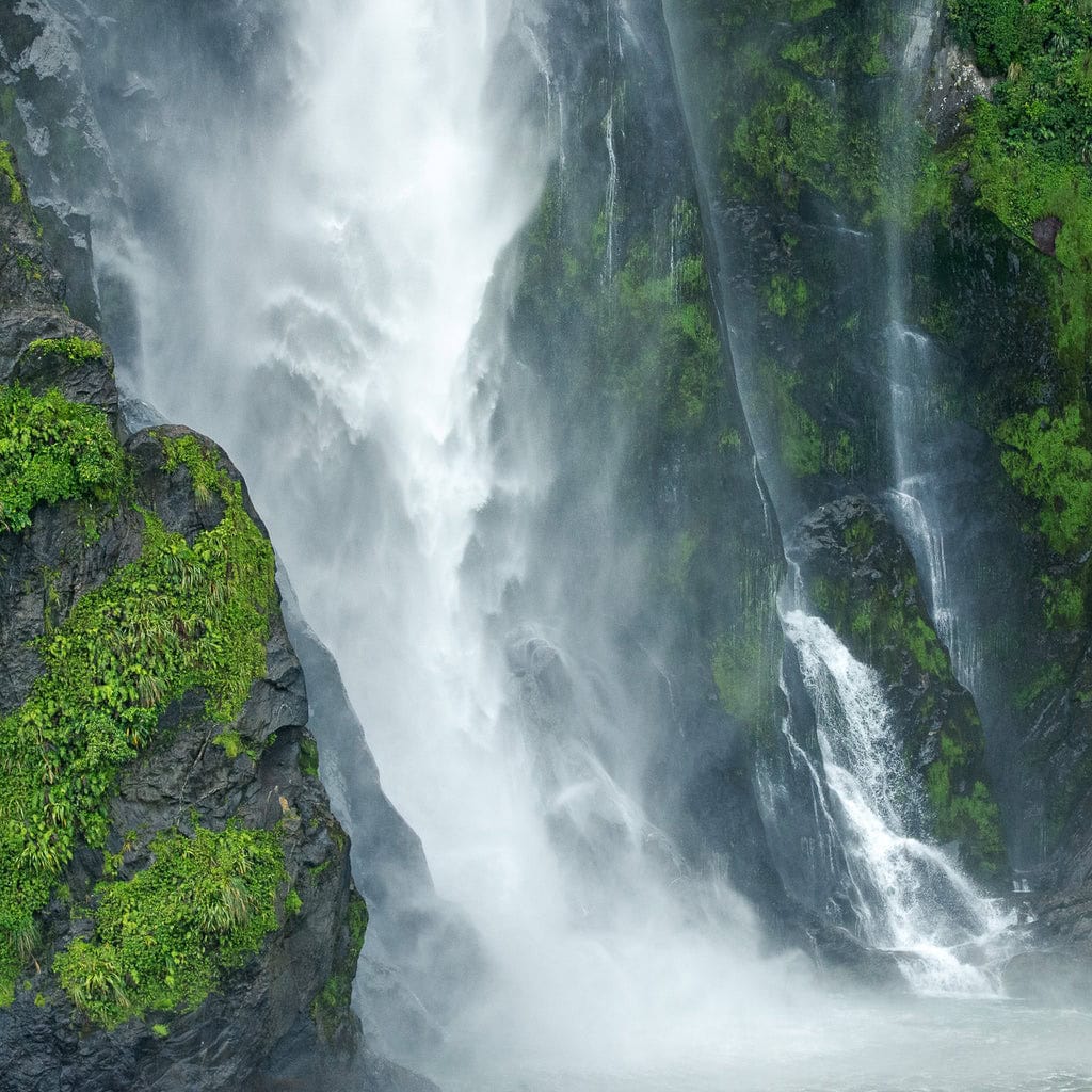 Falls in Milford Sound Fjords New Zealand