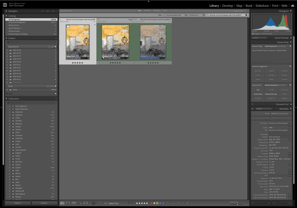 Lightroom Classic by Adobe supporting Presets