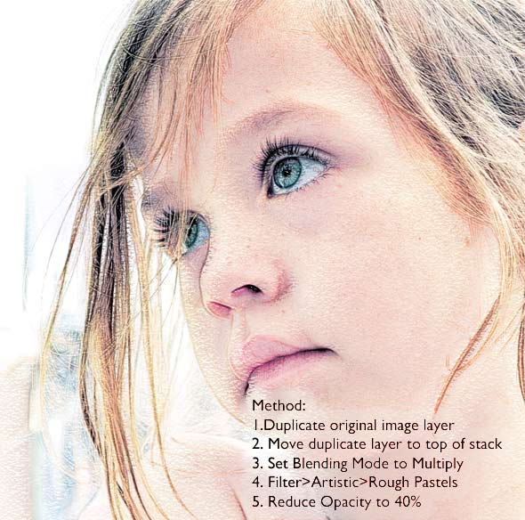 The Rough Pastels filter adds even more color and detail.