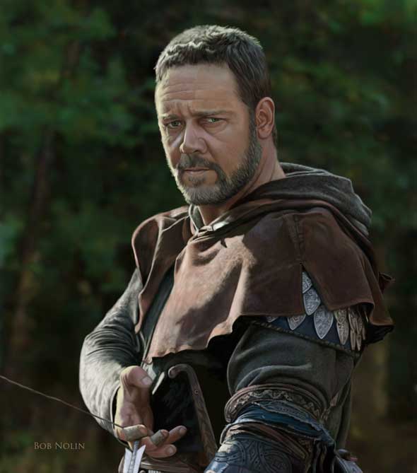 Russell Crowe as Robin Hood, by Bob Nolin. Painter X.