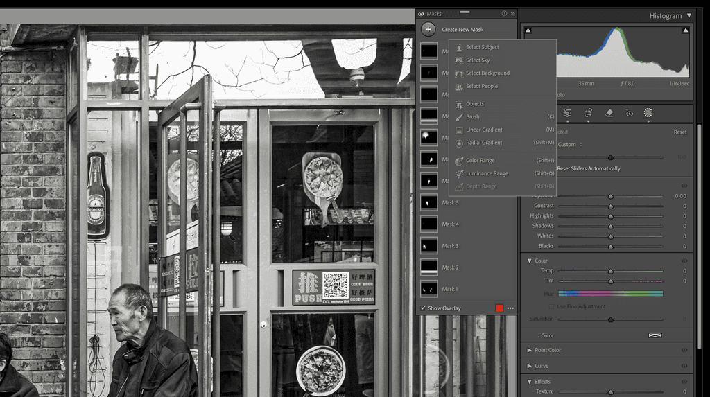 Create a Lightroom mask with an adjustment brush