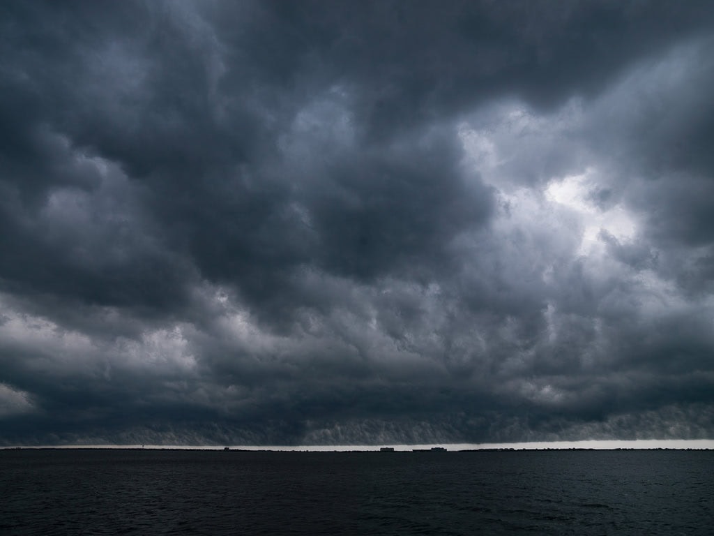  Storm clouds off the Florida coast is an actual scene that I experienced