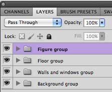 To help us stay sane, we'll put the layers into groups, since there are 17 total layers. 