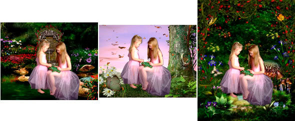Three rough composites sent to the photographer for approval.