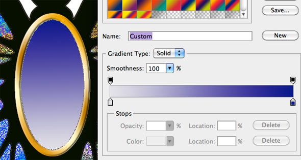 Since the light part of this gradient is on the left, it will begin with that color. If you want it to be dark on top, start drawing from the bottom.