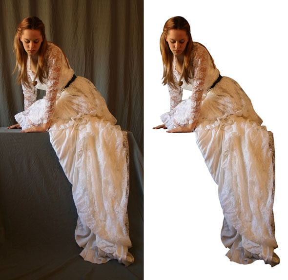 A stock photo from deviantArt member Faestock (left). After separating the background (right), the image is ready to be placed in a new Vue scene.