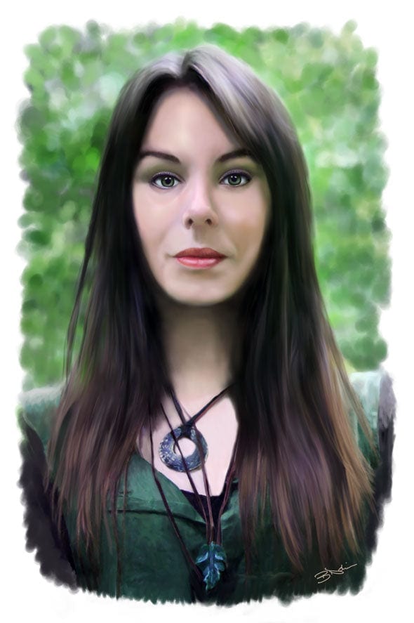 Luthien Tinuviel, by Bob Nolin. Digital painting created with Corel Painter.