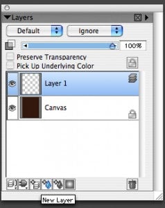 On the cloned copy, insert a new layer above the canvas.