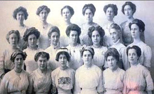 A few of the colorists who worked for Wallace Nutting, ca. 1912.