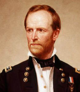 A contemporary oil portrait of Sherman.