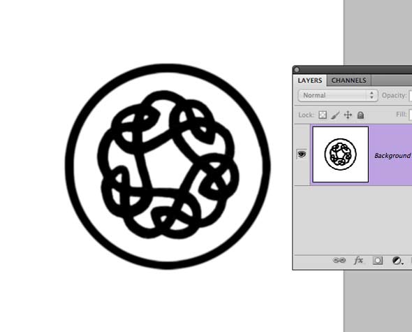 Circular line art on a single layer, black on white.