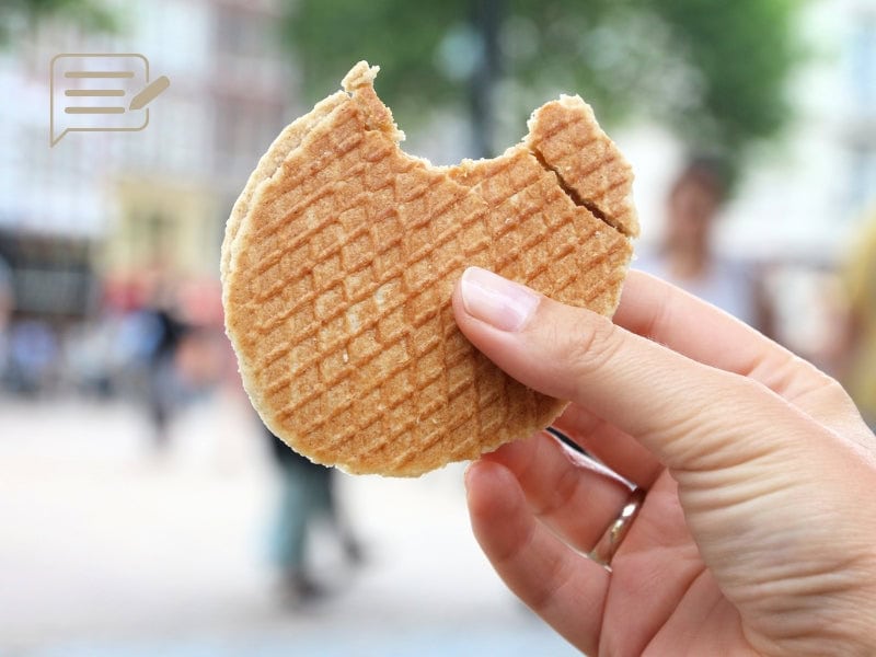 Enjoy a warm stroopwafel on a chilly day—a quintessential Amsterdam treat during any season.