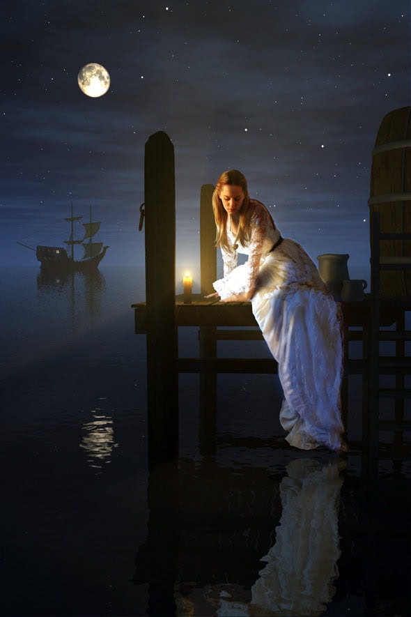 Day turns into night with a click of the mouse: a portrait created with Vue Infinite.
